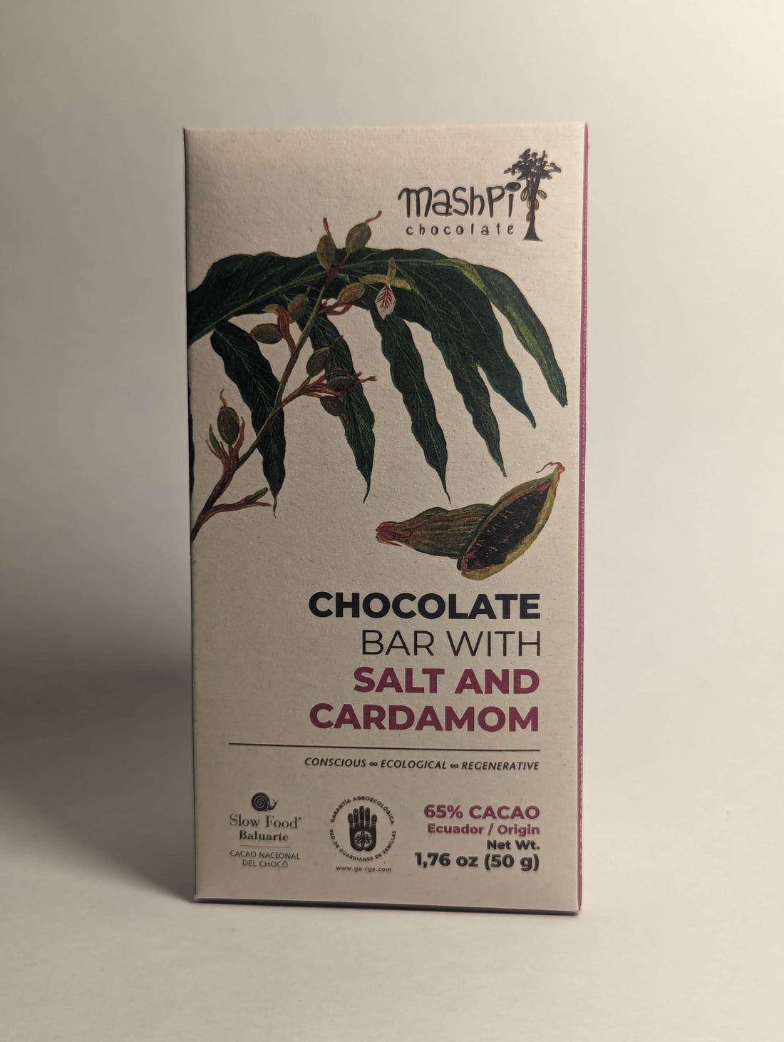 Cardamom &amp; Salt Chocolate bar - Mashpi Chocolate 